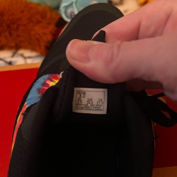 Vans, kids. Black with rainbow stripe. - Picture 2 of 3